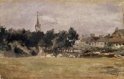 Edouard Manet Landscape with a Village Church oil painting artist